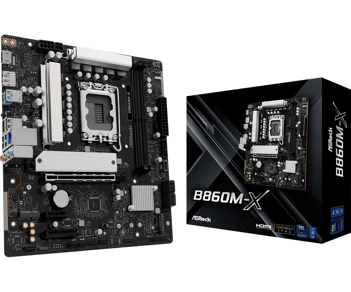 ASRock B860M-X LGA1851 Socket Motherboard | 90-MXBRX0-A0UAYZ ASRock B860M-X LGA1851 Socket Motherboard | 90-MXBRX0-A0UAYZ